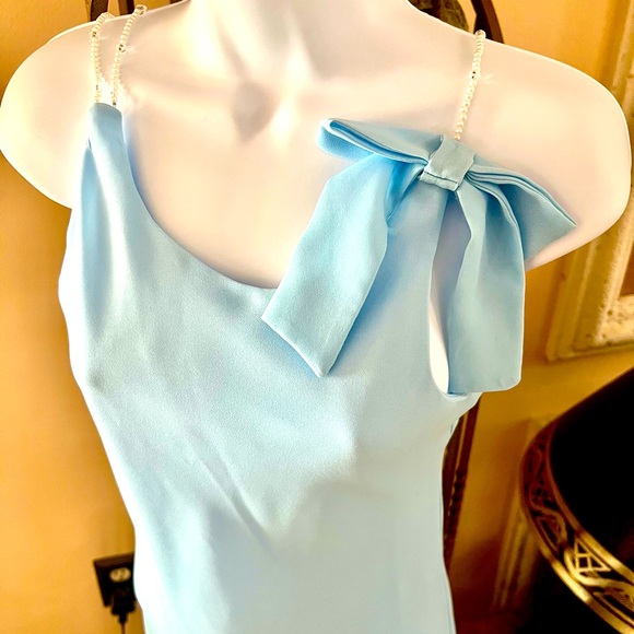 Hype Flowy Midi Dress with pearl spaghetti Straps Size 8 - Picture 4 of 13